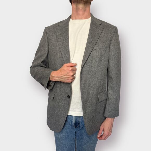 Oscar de La Renta Gray Wool Cashmere Blazer - Picture 2 of 7